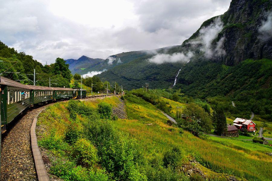 This scenic train ride will bring you through mountain passes and scenic fjords.