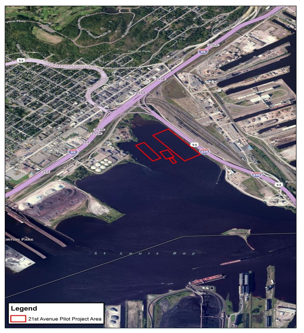 Duluth-Superior Hbr 21 st Avenue Pilot Project: Potential for three years placement of suitable dredged material Pilot to