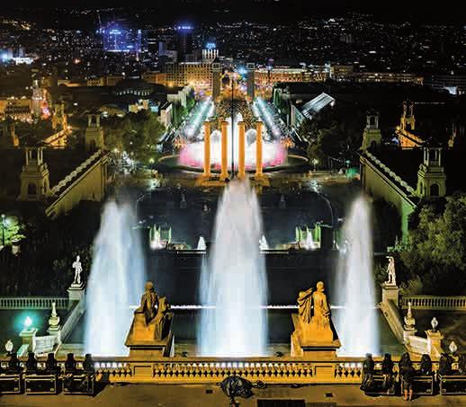 light and colour show of the Montjuïc Magic Fountains,