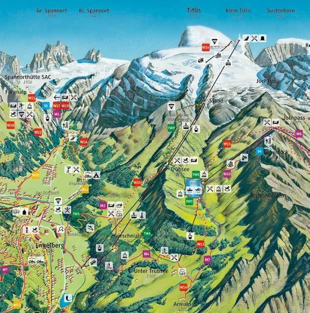 HOW TO REACH THE MOUNTAIN BY CAR Follow the A2 and take the Stans Süd exit before continuing along the main road to Engelberg. You can park your car in the car park at the TITLIS valley station.