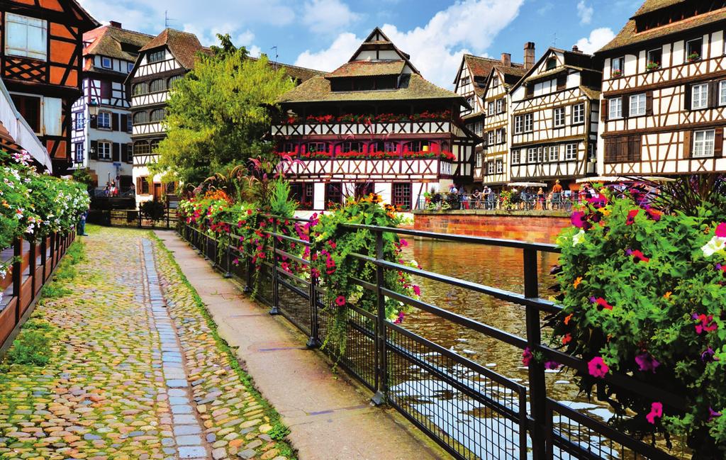 PHOTOGRAPHY: (Left to right) Strasbourg; castle detail in Heidelberg; Cologne bridge ROMANTIC RHINE PRICED FROM $2,199 INCLUDED FEATURES CRUISE LOCAL FAVORITES MEALS ON BOARD Deluxe 7-night cruise in