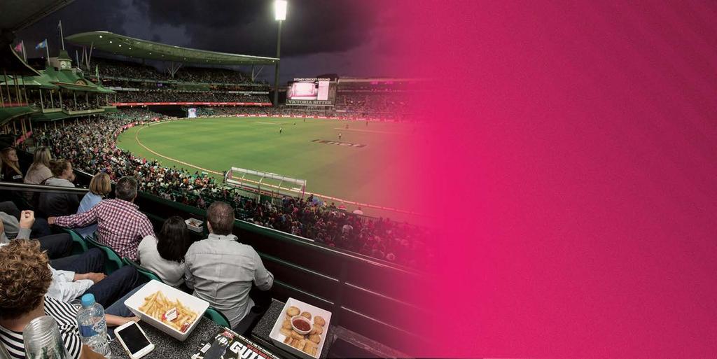 For 8-12 People OPEN AIR BOX Our Open-Air Boxes provide you with a fantastic opportunity to be involved in the unique atmosphere of a Sydney Sixers match.
