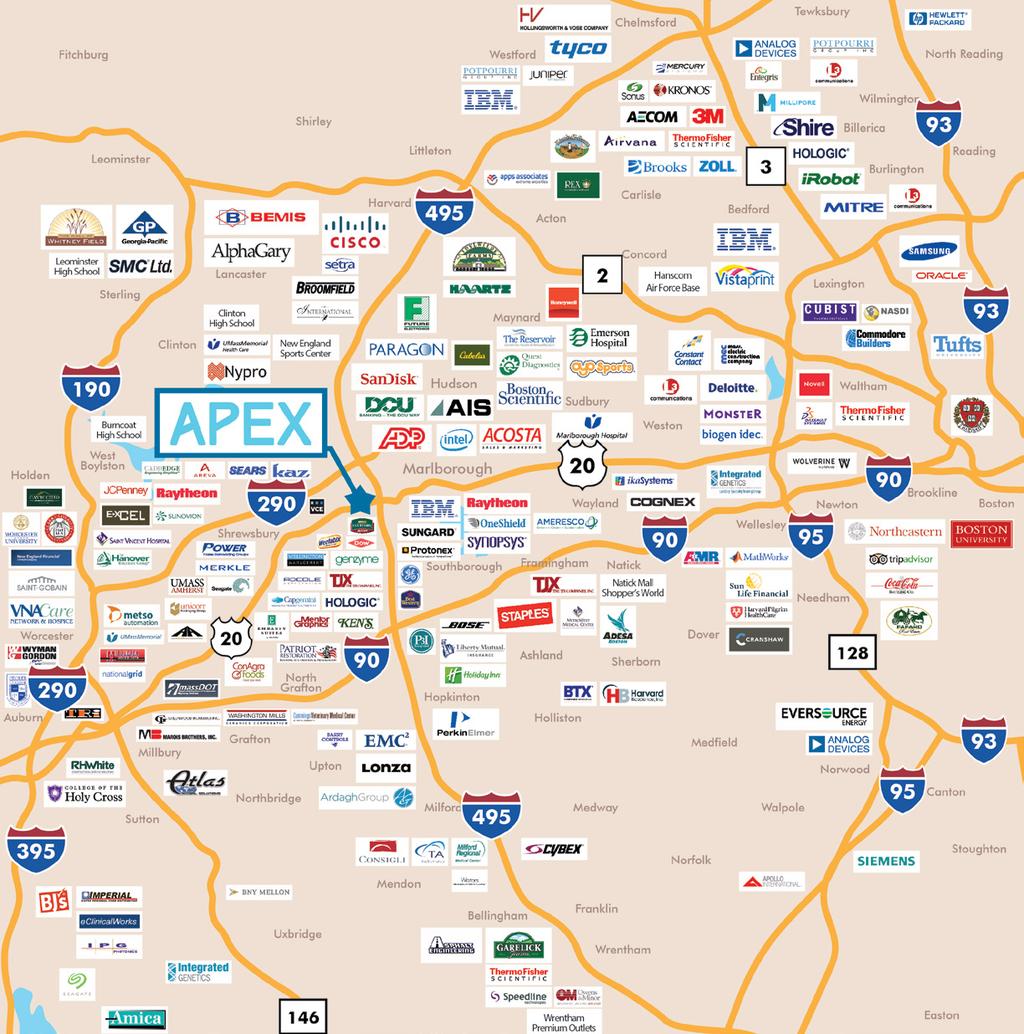 Our Market Area 20-30 Minute Drive Time Map The APEX Center Of New England Will Be Located In The Heart Of New England s Premiere Commerce And Population Center.