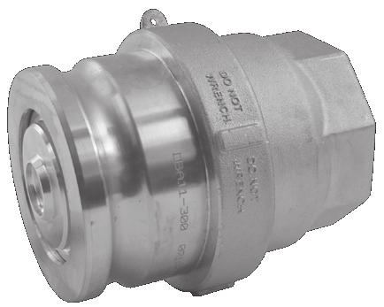 stainless steel (corrosion resistance comparable to 304 stainless) internals a DBA style adapter (sold separately) is required for the coupler to operate 3" DBA