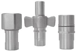 conditions wide variety of thread configurations maximize compatibility in a variety of applications available in ¼", 3/8", ½", ¾", 1", 1¼", 1½" and 2" coupler and nipple: steel dust plug and cap: