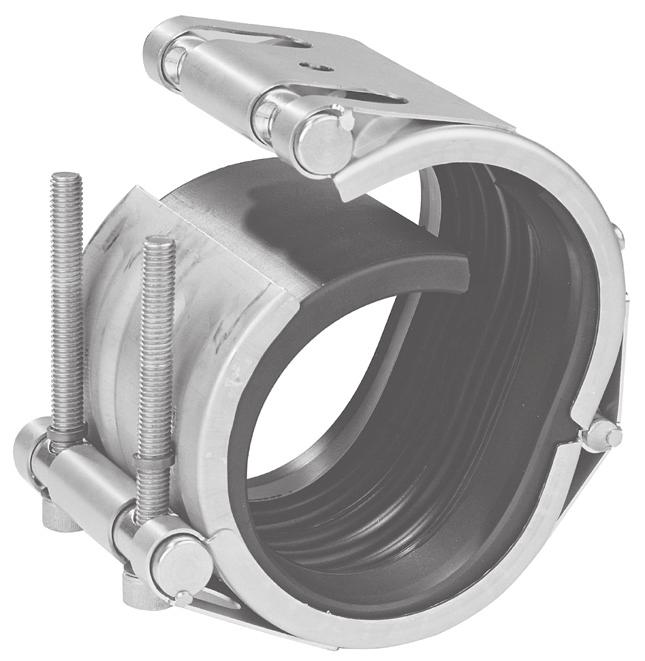 absorbs vibration, water hammer, and sound particularly suitable for pipes within the lower pressure range special patented grip ring for superior holding power on hard-surfaced pipes built to ASTM