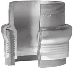 External Swage Coupling System Provides outstanding strength, durability and safety by utilizing a progressive swage HOLEDALL Displacement of hose carcass into flared portion of coupling traps and