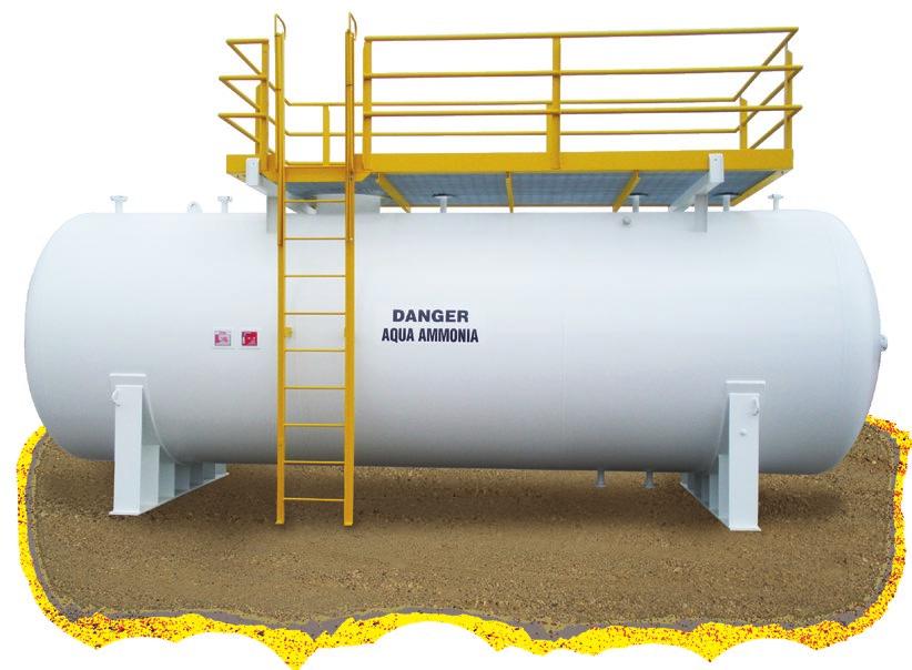 HORIZONTAL TANKS Above-ground and underground horizontal tanks are manufactured with dished or domed ends for better distribution of weight and added strength.