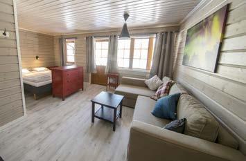 Both bedrooms have windows straight towards the north. Cabins 3 cabins, 2-4 persons, with en suite facilities, 1 room with double bed and a bed sofa.