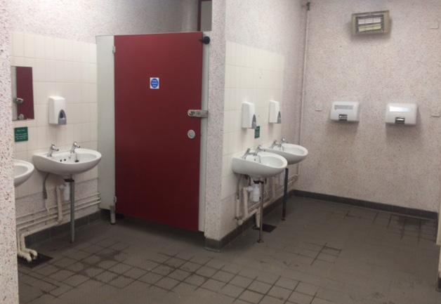There are baby changing facilties in the ladies and mens toilets and the family toilet.