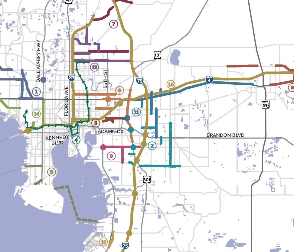 MPO Survey Results: We Need It All Major Projects for Job Growth Greater Downtown (Rail to USF & TIA) USF Area & Med Centers Interstate Hwys (New Express Toll