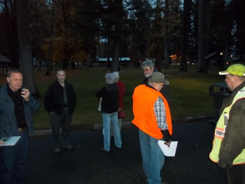 Here is our group of ARES & PARC volunteers forming up before beginning the Hoot Owl patrols on Holloween night in