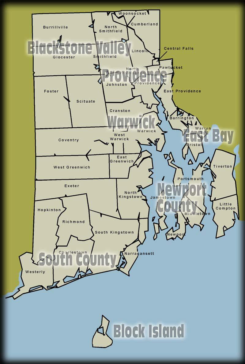 Regional Distribution of Tourism Rhode Island is divided into eight regions in the analysis: Blackstone Valley Burrillville Central Falls Cumberland Glocester Lincoln North Smithfield Pawtucket