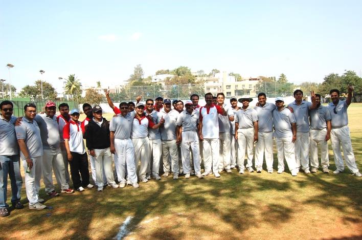 The match was for twenty overs each. It was a fun filled afternoon with both the teams giving their best of efforts.