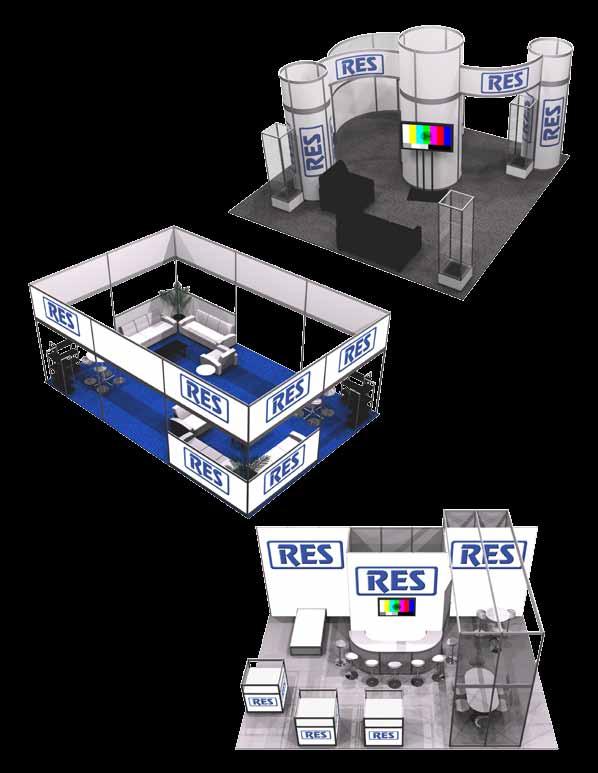 RES Custom Rental Booths In addition to our variety of turn-key booth packages, RES offers a wide range of custom