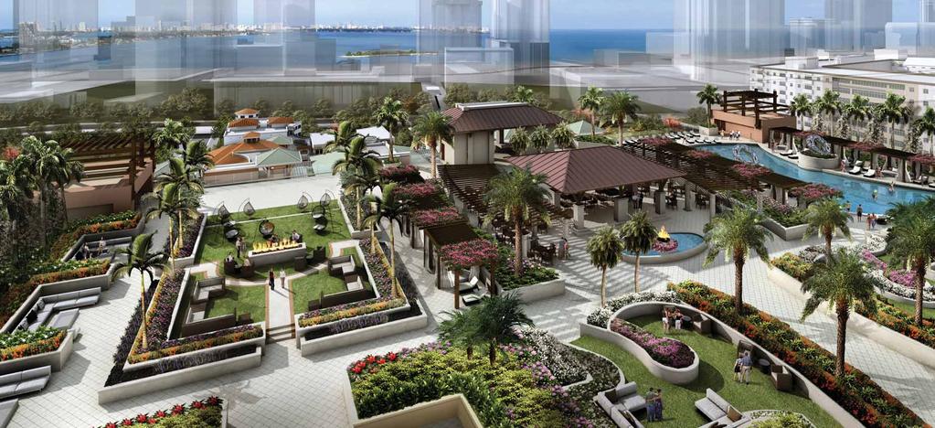 PARADISE ABOVE ALL Inspired by indulgent resort destinations and designed for a cosmopolitan lifestyle, NINE s one-acre elevated Amenity Deck brings luxurious escape to your fingertips every day.