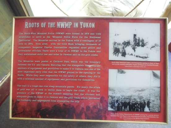 html Sign: Roots of the NWMP in Yukon.