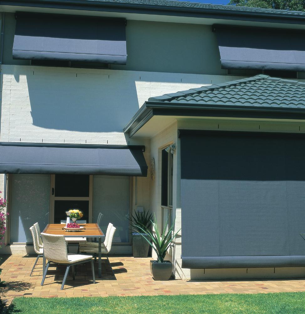 the sun when required System 2000 Lock Arm Awnings suitable for ground floor applications