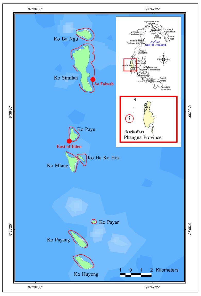 Materials and methods Study site The Mu Ko Similan is a group of islands (8 39 09 N, 97 38 27 E) in the Andaman Sea, about 70 km off the coast of Phang Nga Province, southern Thailand (Fig. 1).