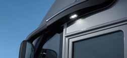 Cabin door lighting coming home Carthago lighting technology at a glance Brand individual rear lights as C design with LED lighting technology in the shape of a glowing body of a light Daytime