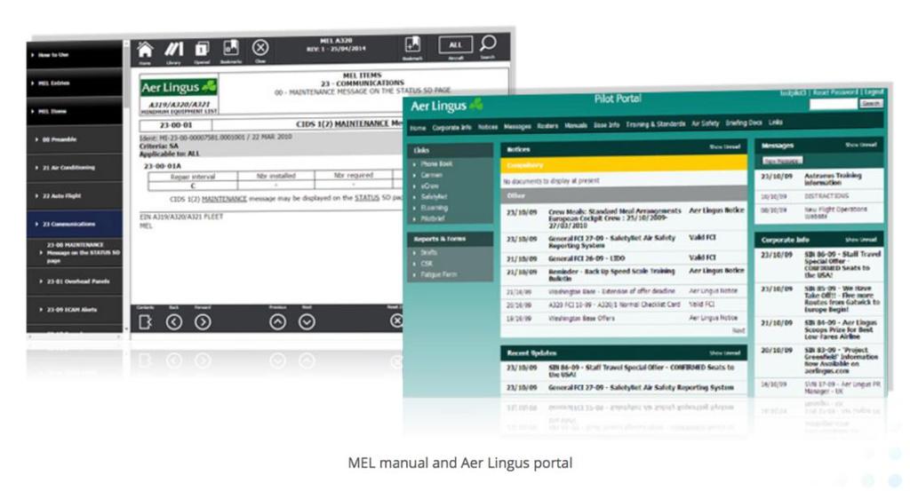 the content management system, from which we developed new web-based pilot and cabin crew portals.