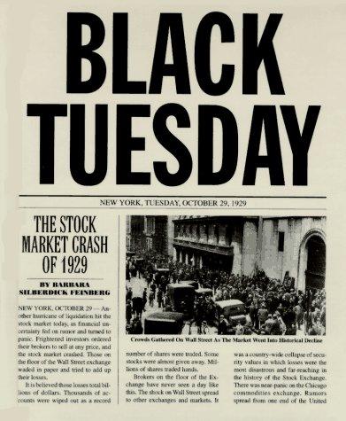 THE 1929 CRASH On October 24, the market took a plunge.