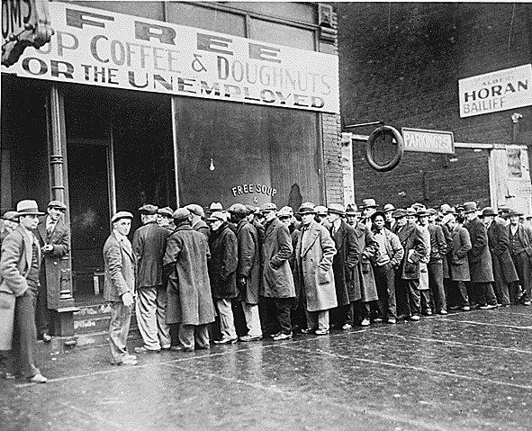 SOUP KITCHENS One of the common features of urban areas during the era were soup kitchens and bread lines Unemployed men wait in line