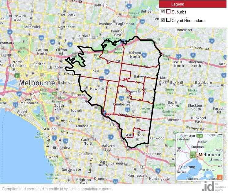 1.1 THE CITIES OF BOROONDARA, PORT PHILLIP AND STONNINGTON 1.1.1 BOROONDARA LOCAL GOVERNMENT AREA An inner eastern suburb of Melbourne, the City of Boroondara is located between five and ten
