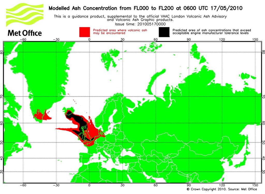 Volcanic Ash Related Products - Advisories - Supplementary modeled ash concentration
