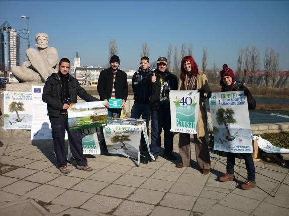 and Pomorie. Plovdiv. Next to one of the bridges across the Maritsa River one of the most significant bio-corridors and wetlands inland - the Green Balkans team carried out an awareness campaign.
