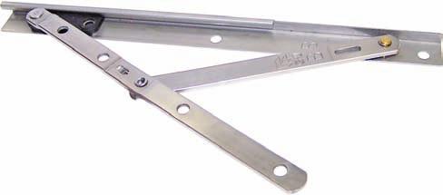6-C80--P-8B Snap-on adjustable hinge Stainless steel arms and tracks Solid brass adjustable pivot Nylon and stainless