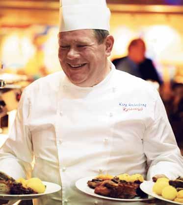 Treats for your taste buds All of our delicious meals on board are prepared by experienced Norwegian chefs.