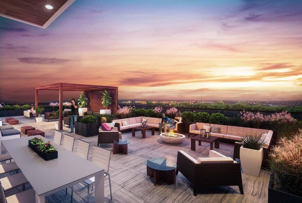 TAKE IN A VIEW OF THE CITY AND THE PARK FROM ABOVE. 23 AMENITIES & SUITES ON THE TERRACE. The landscaped 5th floor terrace is Charlie West s premier social destination.