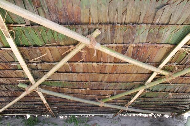 support was provided for the palm leaf panels.