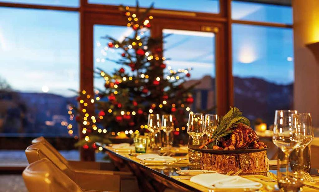 FESTIVE 6-COURSE-MENU AT RESTAURANT LE CIEL FESTIVE 5-COURSE-MENU AT THE RESTAURANT JOHANN GRILL 24 December from 19:00 Spend the evening with your loved ones enjoying a 5-course-menu, prepared with