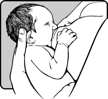 Hold your baby s head so that their mouth is just close enough to tickle their upper lip with your nipple. This often makes babies open wide as they search for the breast.