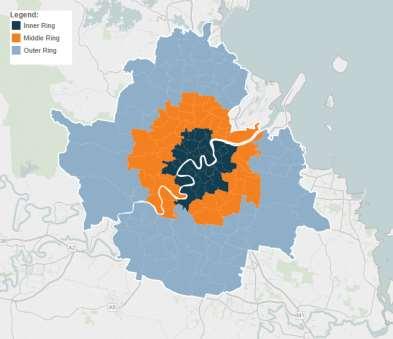 Over the past ten years, Brisbane s Outer Ring (as defined by suburbs 10km-20km from the CBD) saw the largest population increase in terms of sheer numbers, recording an extra 73,000 people in
