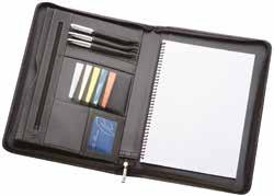 CB1008 - Cutter & Buck A4 Zippered Compendium Genuine Nappa leather A4 zippered compendium, open front pocket, organiser includes