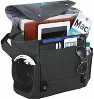 security. (Pens, Laptop and other devices shown are not included). Back zippered compartment holds up to 17 inch laptops and has separate zippered pocket for files or cords.