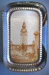 Lot # 42 - Rectangular Glass Paperweight with photograph of the "Electric Tower", "Pan- American-Expo", "Buffalo. N.Y." The image pictures the tower behind a colonnade.