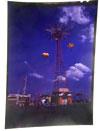 "World's Fair". The colors are blue, red, green, orange and brown on a yellow background. Size: 18" by 18 1/2".