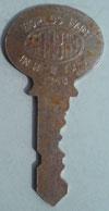 Lot # 141 - Metal Key from the World's Fair Golden Key Contest. On the top of the key are the words, "World's Fair in New York 1940". Key is made by "Corbin". There is NO envelope.