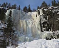 vertical cliffs freeze into frozen waterfalls making