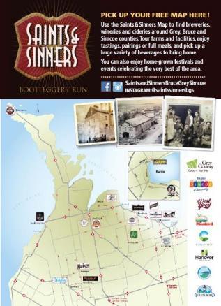 Saints & Sinners: Bootleggers Run Grow awareness of the region as a producer of high quality beer, wine and cider Promote experiential agri-culinary tourism opportunities Create