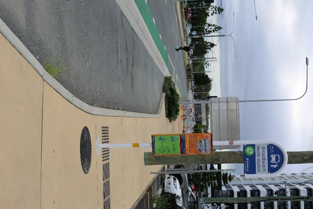 When travelling from the north, the bus stop is 90m from the Centre s pedestrian access ramp and 60m from