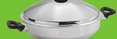 WOK an integrated system that lets you cook in both a traditional and a low moisture way, retaining nutrients and flavour.