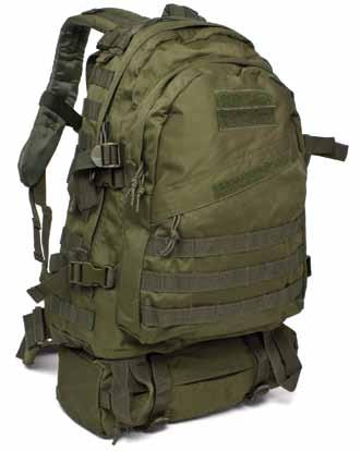 Its large main compartment has a built in hydration bladder pocket and covered hydrator hose porthole (hydration bladder sold separately, see P. 37).