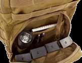 A concealed-carry sleeve on the back panel of the bag easily and comfortably houses a pistol.