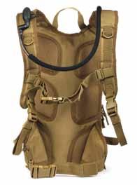 Sternum, waist strap, and padded shoulder straps help to secure this pack.