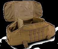 Transporting this pack can be done by using the top carry handle, the removable
